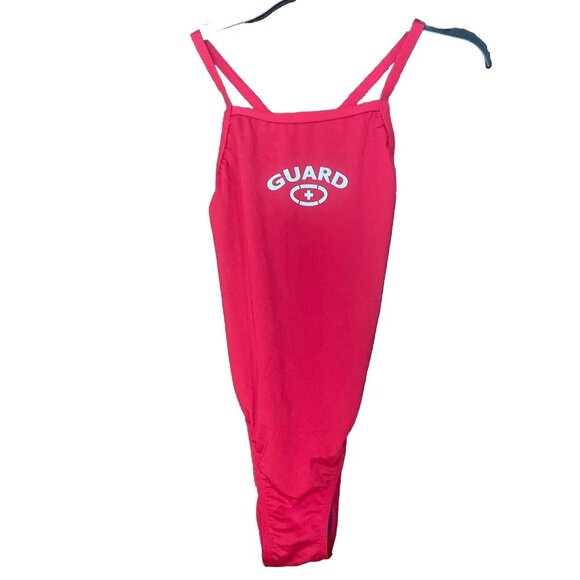 Adoretex Life Guard Swimsuit Womens One Piece Swim Red 34 Small NWT - Picture 1 of 11